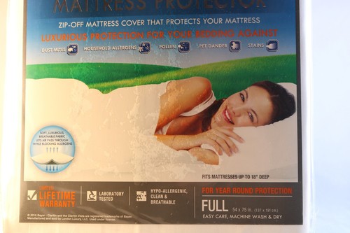 Claritin Ultimate Allergen Barrier Mattress Protector Full Size Mattress Barrier - Picture 3 of 9