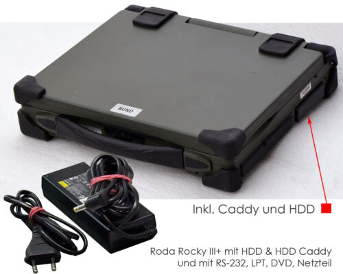 MILITÄR RODA NOTEBOOK 15" 38cm 320GB WINDOWS XP FIREWIRE RS-232 LPT PARALLEL RO2 - Bild 5 von 5