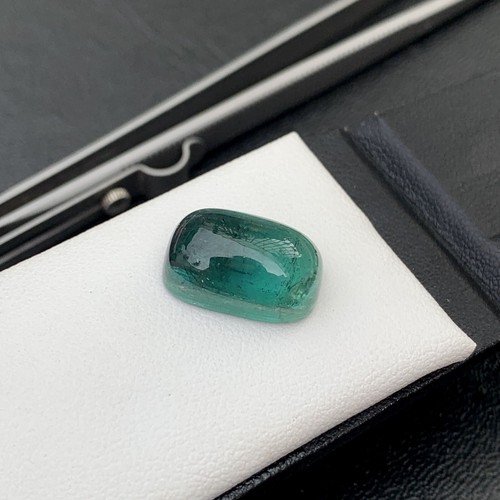 Natural Tourmaline Cabochon 11.5Ct (16.2x10.8x7.1)mm Bluish Green Color @Afghan. - Picture 21 of 22