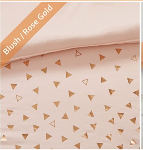Full Queen Duvet Cover Pink Gold Metallic Printed Bedding Intelligent Design EUC - Picture 3 of 22