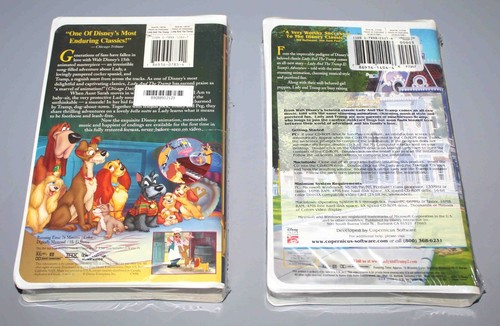 2 - NEW Sealed Clamshell Disney VHS Masterpiece Lady And The Tramp 1 & 2 - Picture 2 of 2