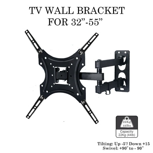 TV Wall Bracket Mount For 32 34 36 40 42 46 50 55 Up to 55" Inch LCD LED QLED UK - Picture 1 of 16