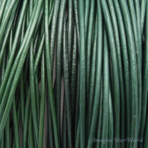 Green Leather Cord Multi Wrap Bracelet Custom Handmade to 72 inches USA necklace - Picture 8 of 14