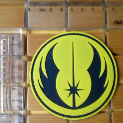 3D PVC STAR WARS Jedi Order, Jedi Knight, TACTICAL Rubber HOOK & LOOP PATCH Tan - Picture 2 of 5