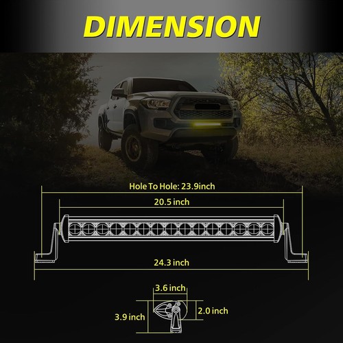 20" 75W Slim LED Amber Spot Flut Nebelscheinwerfer für Off Road mit Schutzhülle - Bild 6 von 13