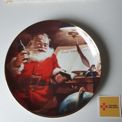 Coca-Cola Porzellan Weihnachten Sammelteller Making A List Limitierte Edition