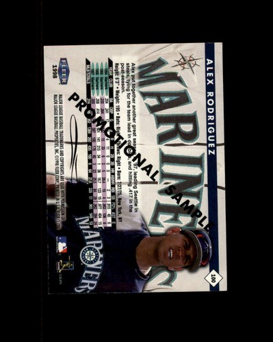 1998 Fleer Tradition #100 Alex Rodriguez (ref 164636) - Picture 2 of 2