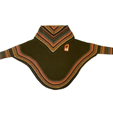 ANDEAN ALPACA HANDMADE WOMEN GREEN CAPE COAT PONCHO M