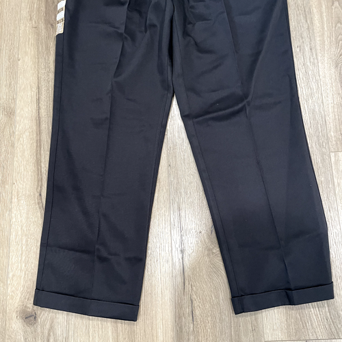 Dockers Pants Men 36 Black D4 Essential Khaki Pleated Cuffed Relaxed Never Iron - Picture 2 of 10