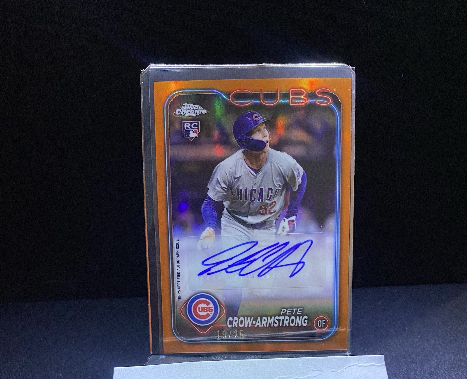 2024 Topps Chrome Update Pete Crow-Armstrong True Orange Auto /25 Cubs RC