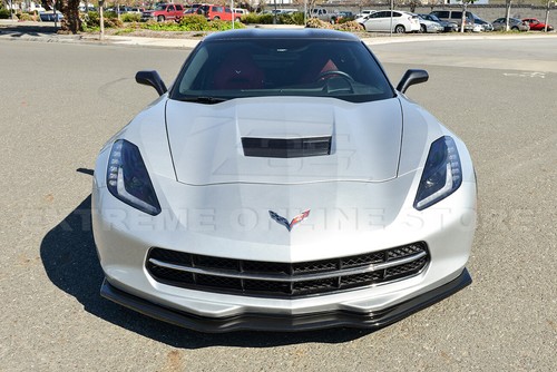 Z06 Stage 2 PAINTED CARBON FLASH Front Bumper Splitter Lip For 14-19 Corvette C7 - Picture 4 of 12