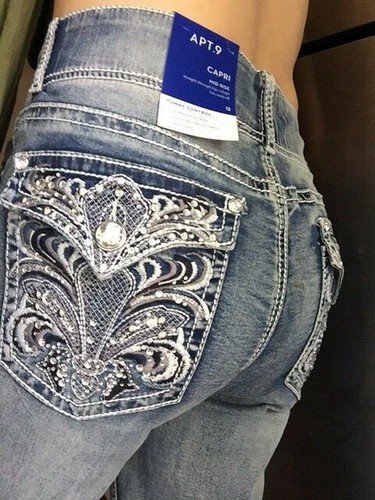 Apto para mujer 9 Jeans Mid Rise Light Lavado Barriga Control Capris, Recortados 16,18 NUEVOS - Imagen 11 de 12