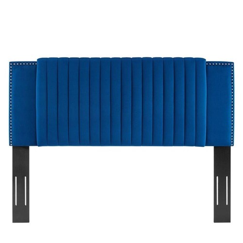 Modway Felicity Channel Tufted Velvet King/California King Headboard in Navy - Picture 3 of 4