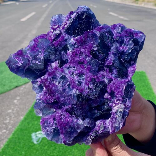 3.28LB Natural transparent purple Blue fluorite mineral crystal sample/China - Picture 15 of 20