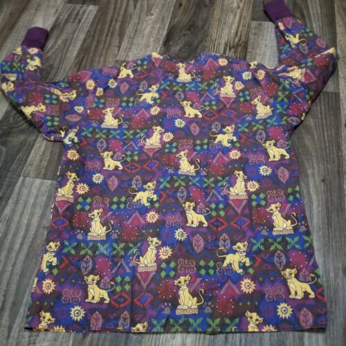 Disney Lion King Scrub Top Jacket Sz Medium Button Front 3 Pockets Vintage 90s - Picture 10 of 12