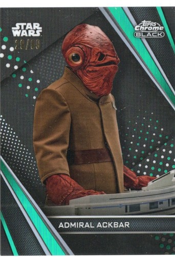Star Wars Chrome Black 2023 Topps GREEN Parallel #15 Admiral Ackbar #29/99