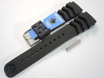 NEW 22MM BLACK SILICONE RUBBER STRAP SEIKO DIVERS LARGE SKX007