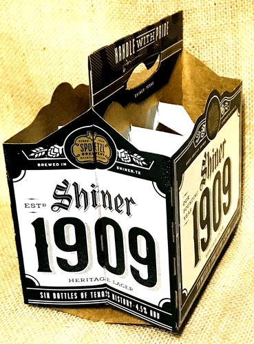 Shiner 1909 Cardboard 6 Pack Holder~Spoetzl BRG SHINER TEXAS - Picture 2 of 6