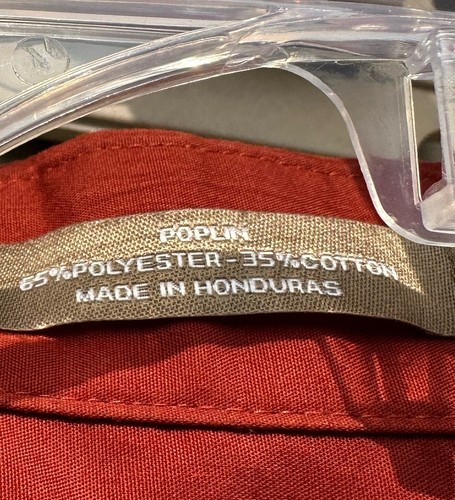 Van Heusen Rust Men's Poplin Fitted Dress SHIRT  17.5 34/35. Wrinkle-free.  NWOT - Picture 6 of 6