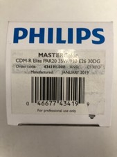 6 Pieces Philips 434191 CDM35PAR20/M/FL30/930 Elite PAR20 35W/930 30 Deg