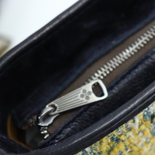 Patricia Nash Leather Boucle Handbag Blue Green Black Tweed Crossbody Purse Bag - Picture 11 of 22