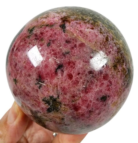 Rhodonite Crystal Polished Sphere 1lb 12.6oz. - Picture 1 of 3