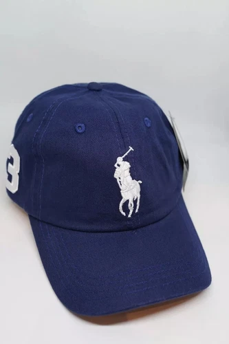 Blue Polo Baseball Cap White Logo Number Adjustable Unisex Sports Hat Cotton New