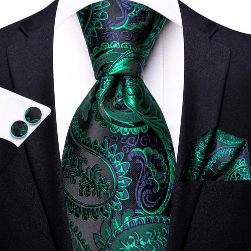 Reino Unido 100 % seda para hombre corbata de cachemira conjunto de corbatas azules a rayas florales negras corbatas de boda - Imagen 8 de 248