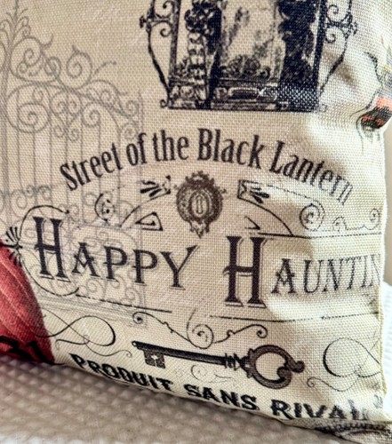 New Rustic Halloween Crow Raven Pumpkin Lantern Decorative Toss Pillow 17” x 17” - Picture 5 of 12