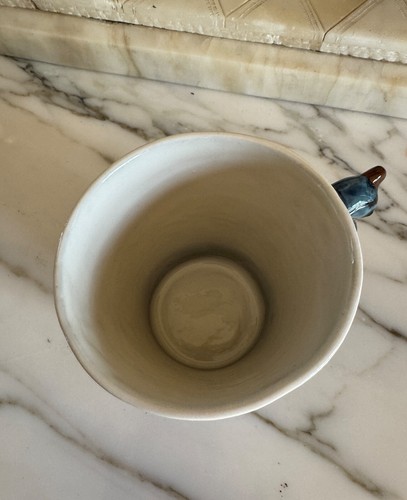 Hand Painted Guatemalan Ceramic Pottery Sculpted Peacock Mug signed by artist - Bild 10 von 12
