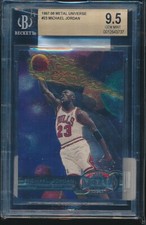 BGS 9.5 MICHAEL JORDAN 1997-98 FLEER METAL UNIVERSE #23 BULLS HOF GOAT GEM MINT