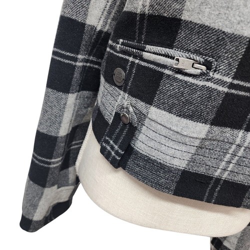 PINK Plaid Wool Blend Black and Gray Women's Jacket Size Small - Picture 3 of 10