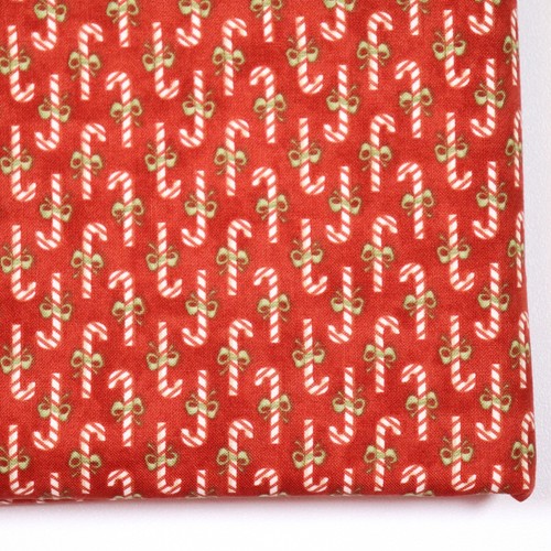 Moda Winter Cotton Quilting Fabric BTHY Half Yard Christmas Candy Canes Minnick - Picture 5 of 5