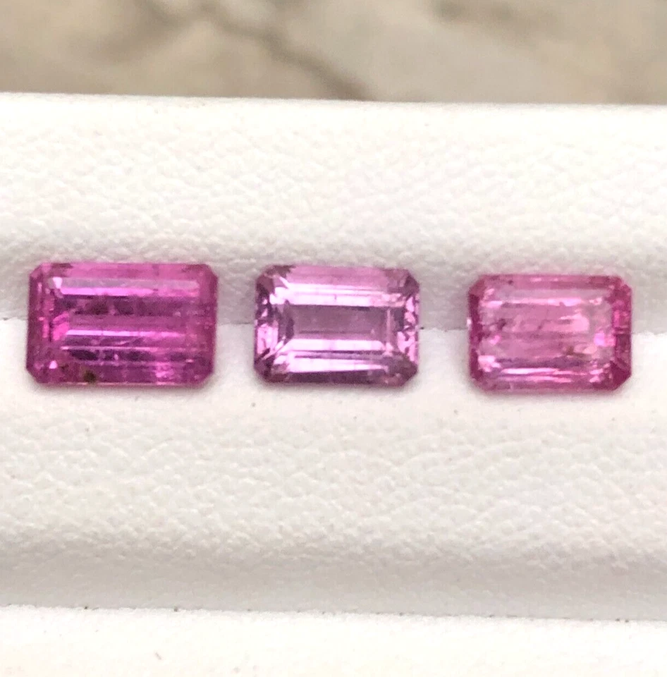 Лот 3,70 карата натуральный пурпурно-розовый ограненный афганский турмалин драгоценный камень россыпью - Изображение 3 из 4