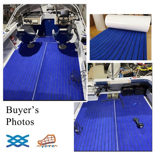 Anti-Skid Boat Flooring EVA Foam Faux Teak Decking Blue Swim Platform Steps Pad - Picture 4 of 16