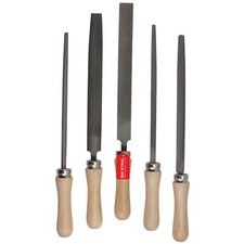 SW-Stahl 5tlg Stahlfeile Satz Holzgriff 300mm Metallfeile 300 mm Feilen Set