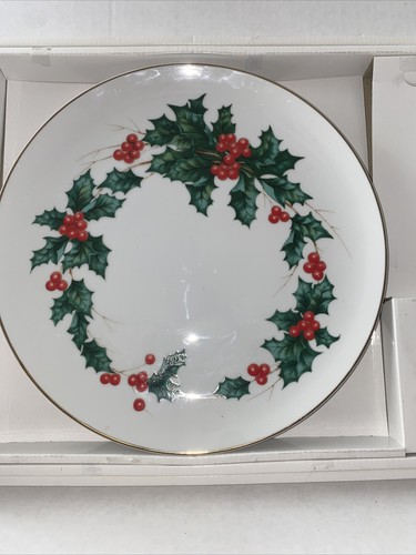 Lefton China #10404 Holly & Berries Christmas Holiday Plate Original Box 10” - Picture 10 of 10