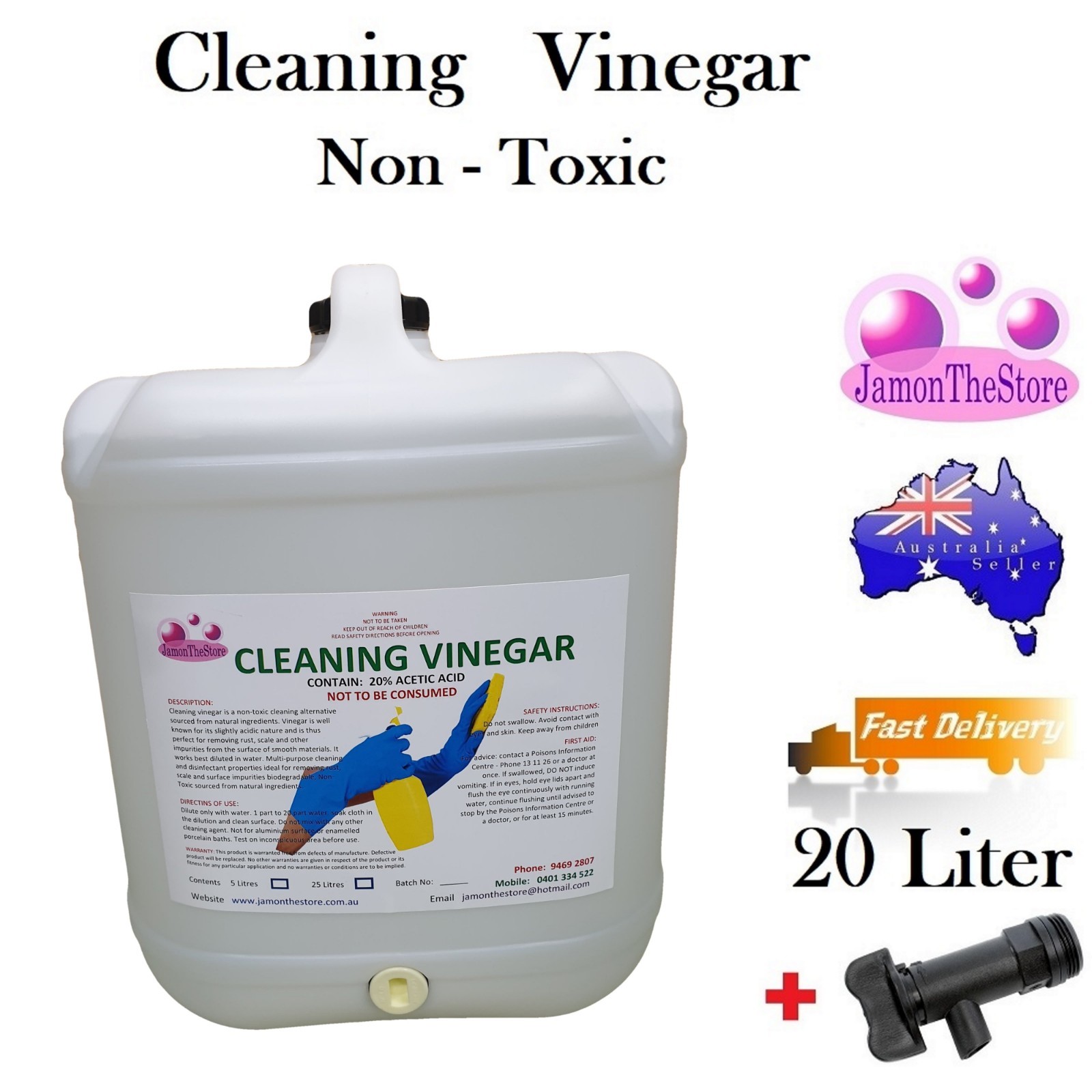 Cleaning Vinegar with 20 Acetic Acid NonToxic Cleaner Natural