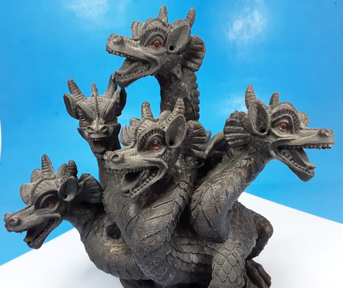 Figura Dragón Negro 5 Cabezas. 8,5" X 8". - Imagen 6 de 8