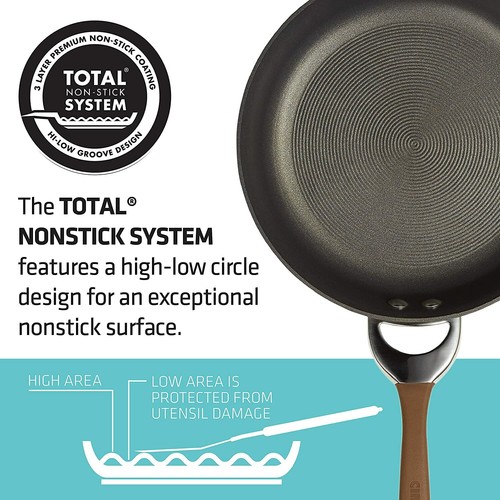 【NEW】CIRCULON 9" & 11" SYMMETRY HARD ANODIZED NONSTICK SKILLETS TWIN PACK, BROWN - Picture 8 of 13