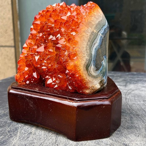 Esemplare minerale cristallo quarzo grotta cristallo giallo naturale 2,17 libbre - Foto 6 di 12