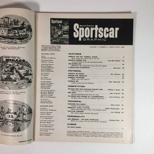 Sports Car Graphic Magazine March April 1960 Issue Vol 3 No 2 France Leaning Car - Picture 5 of 10