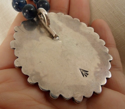 COLLANA PERLINE VINTAGE NATIVI AMERICANI ZUNI KACHINA Argento Sterling & Oro Giallo 14K - Foto 10 di 10