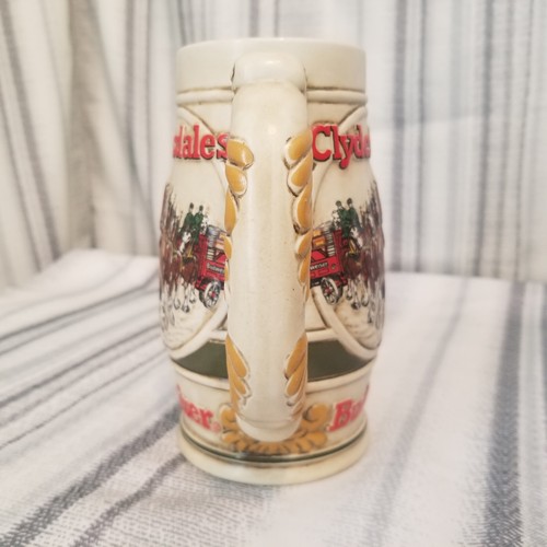 Taza vintage Budweiser Clydesdales 1983 Beer Stein Ceramarte Brasil - Imagen 6 de 11