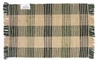 Booker Plaid Rag Rug in Black and Khaki , 27" x 96" All Cotton Quality Throw Rug