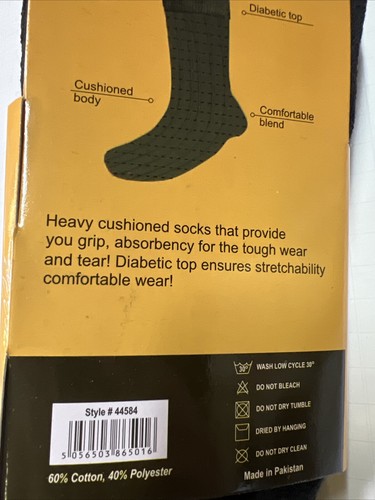 4 pares de calcetines para hombre militares del ejército combate senderismo diabético talla 10-13 negros - Imagen 5 de 9