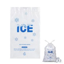 100 PACK 5 lb. Plastic Drawstring Ice Bags 9 x 17 Inch Heavy-Duty Plastic Ice...