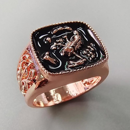 Overbearing Scorpion Ring Alloy Gift Size 6-13 Full Face Square Ring COOL - Picture 5 of 12