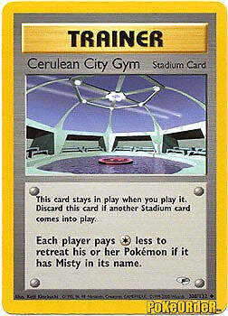 Pokemon Gym Heroes Card 108/132 Cerulean City Gym - Picture 1 of 1