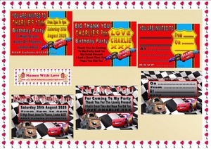 disney cars lightning mcqueen birthday party invitations thank you lightning mcqueen invitations